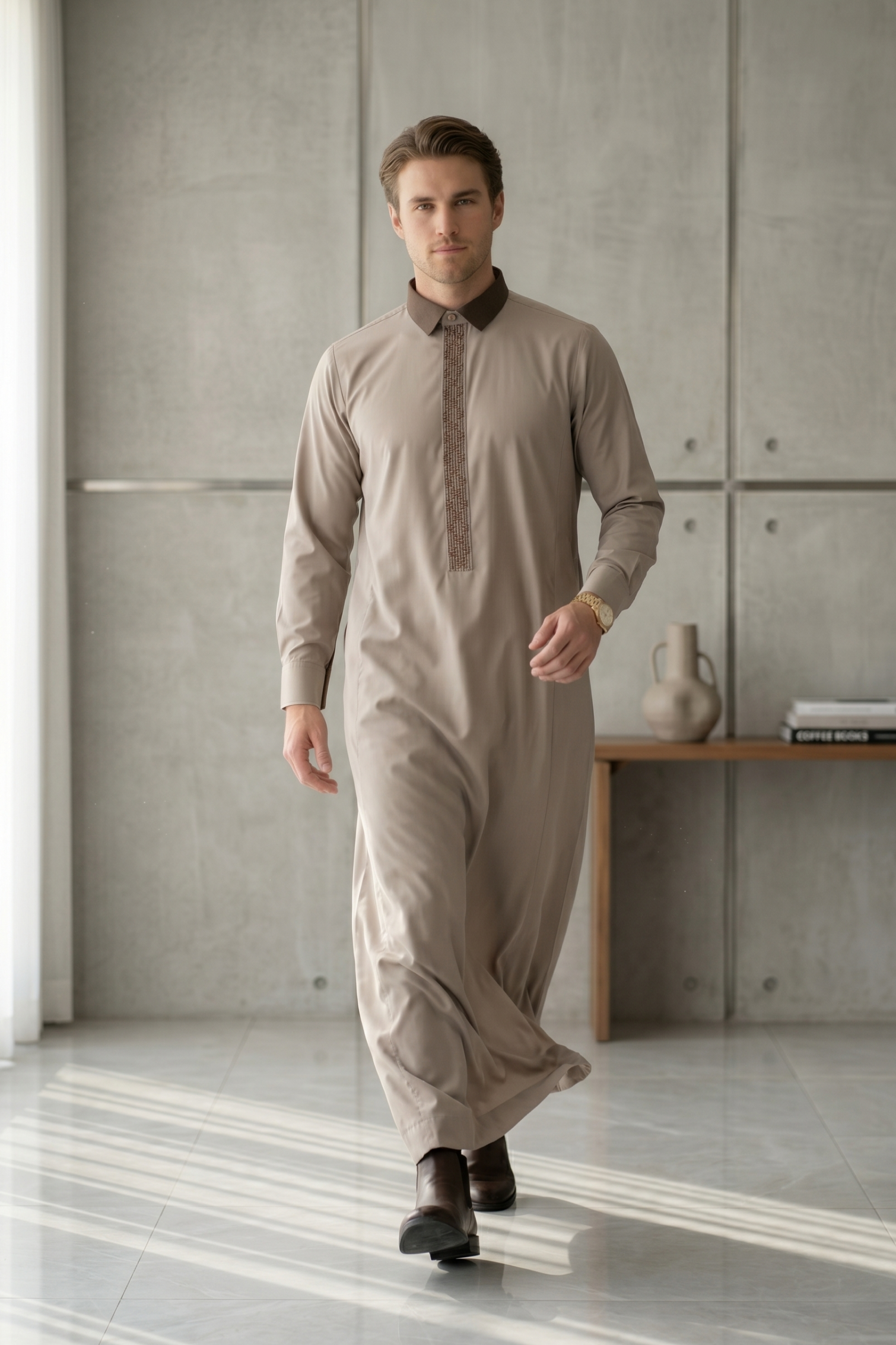 Collar Thobe - Dusty Grey