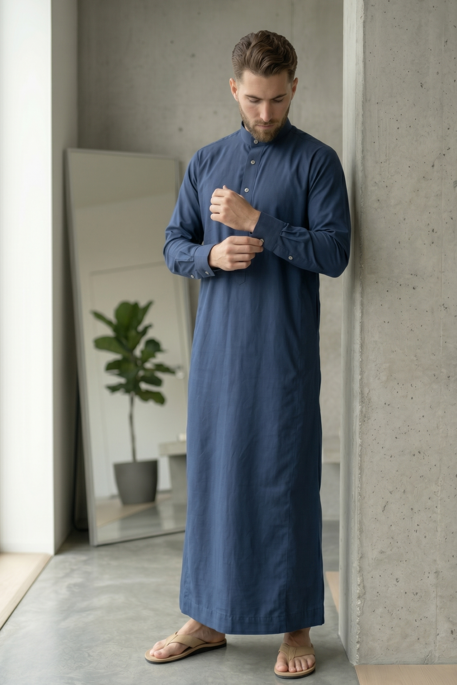 Plain Thobe - Dusky Blue