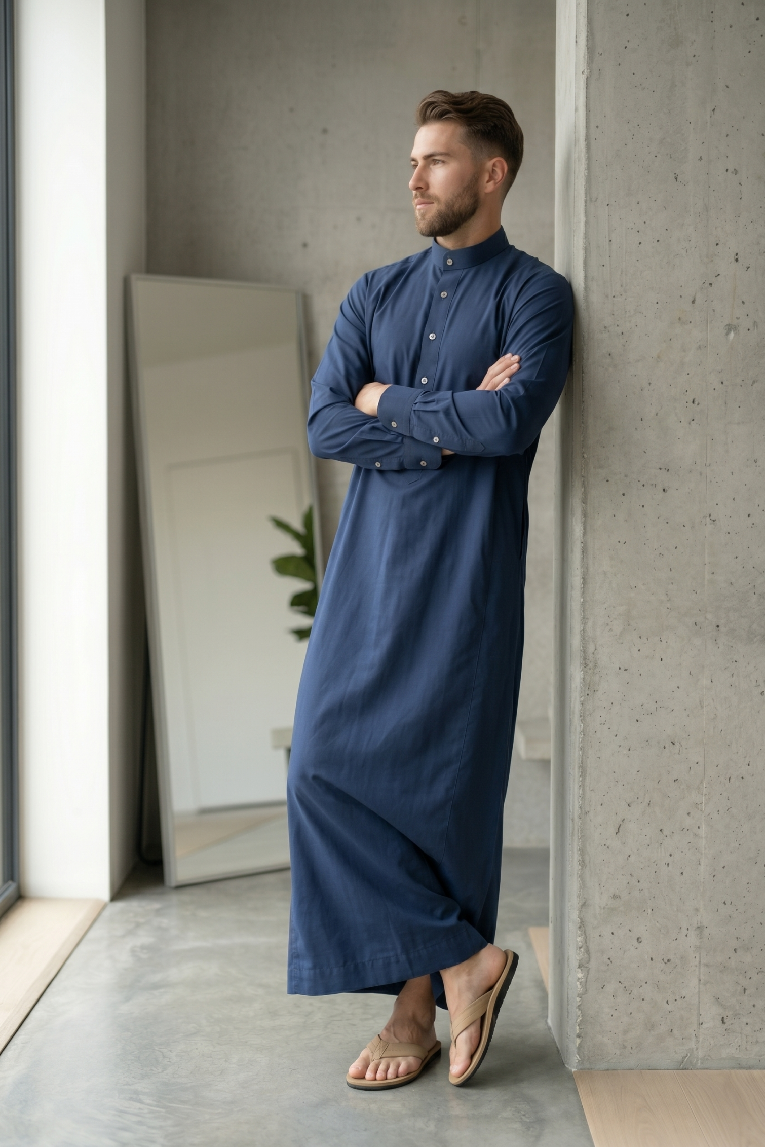 Plain Thobe - Dusky Blue