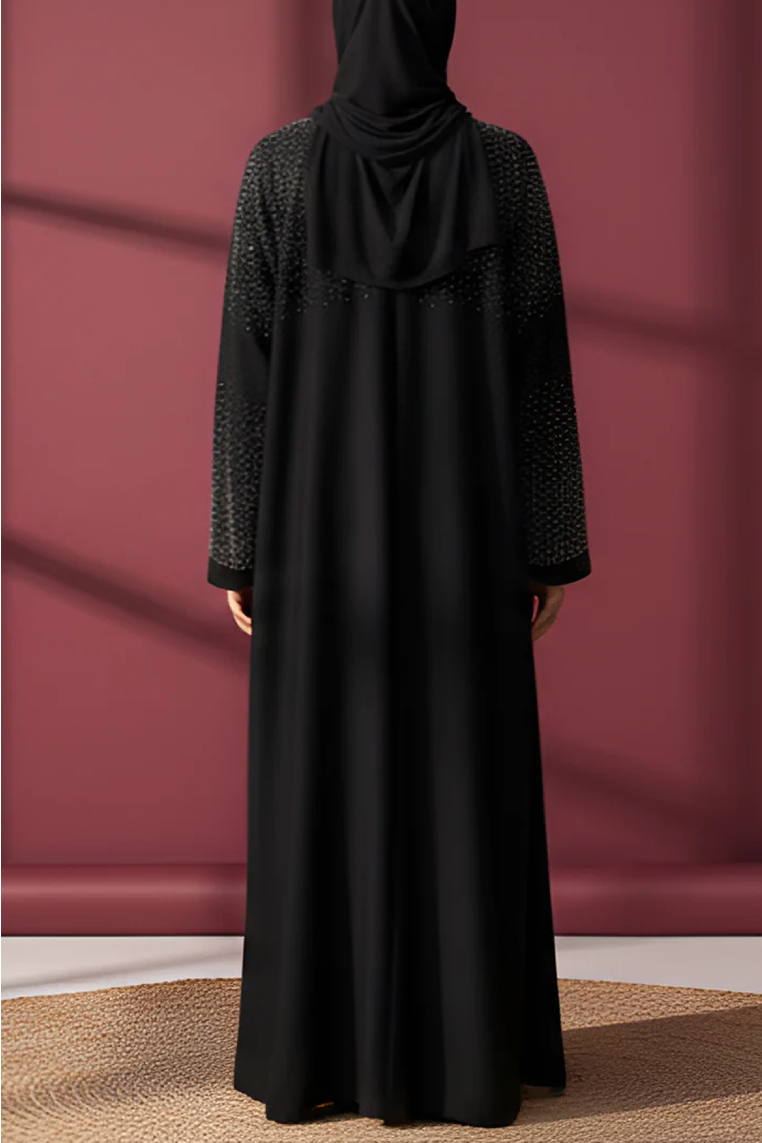 Starlit Black Abaya