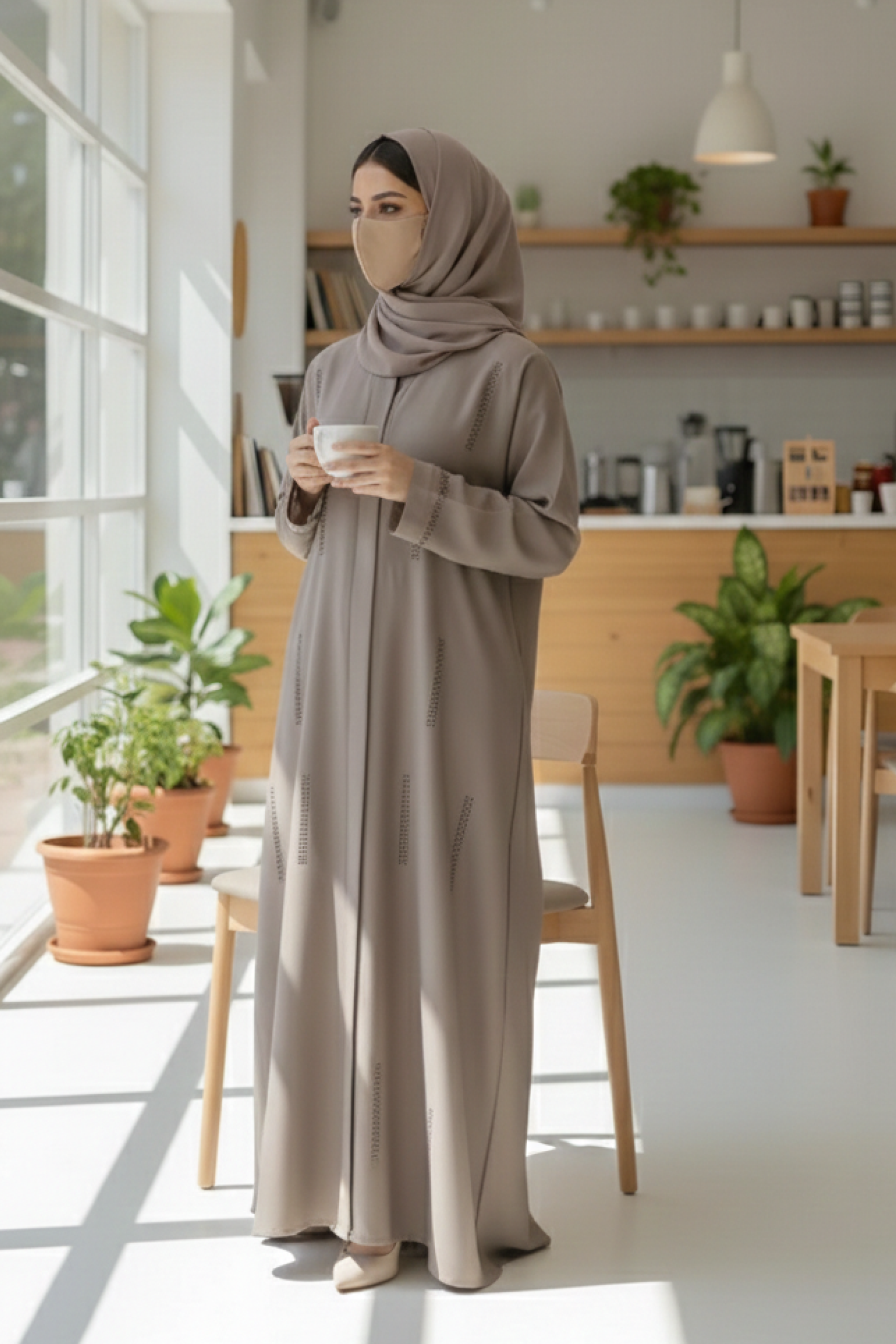 Beige Nova Abaya
