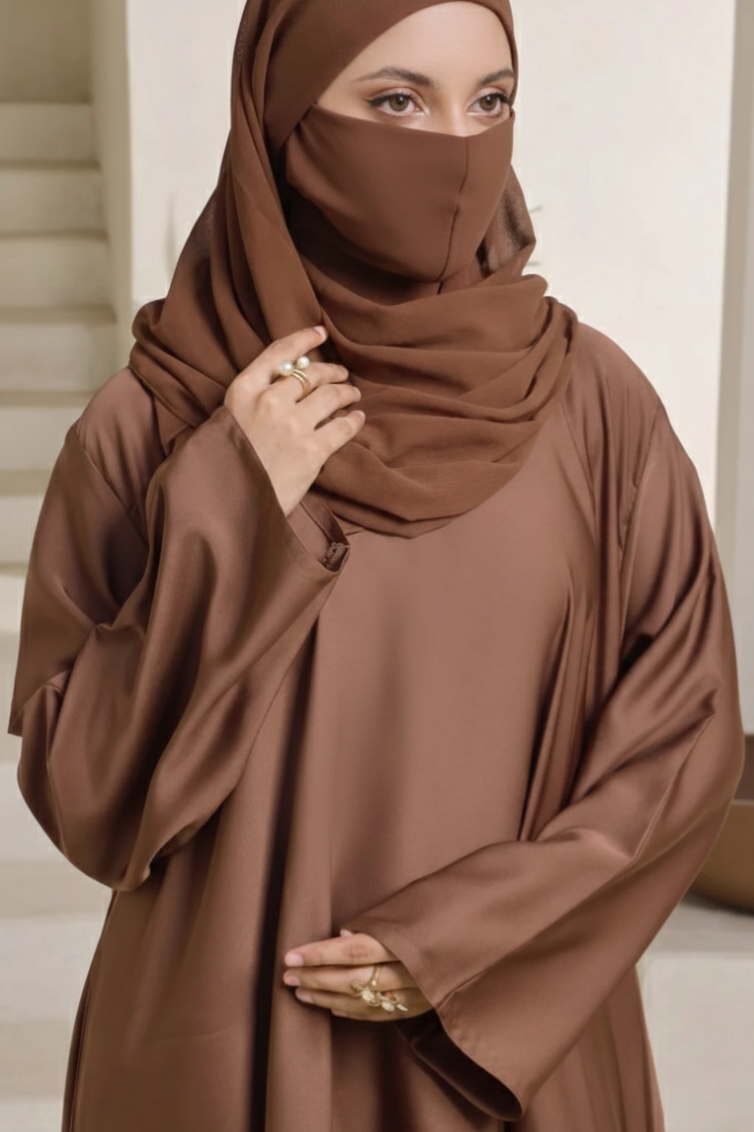 Brown Lapris Abaya
