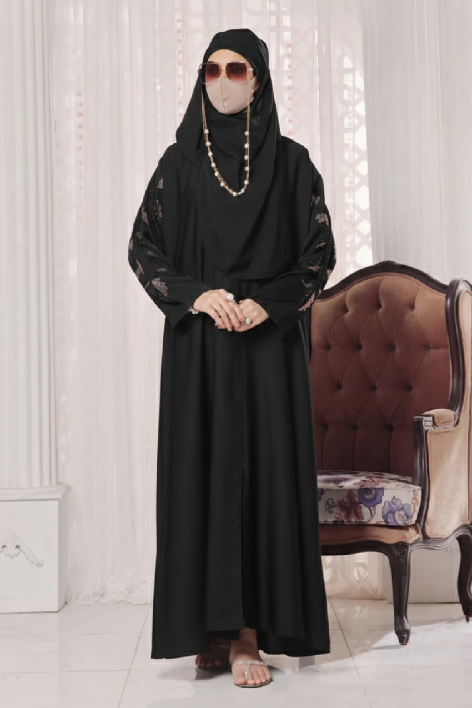 Black Leaf Abaya