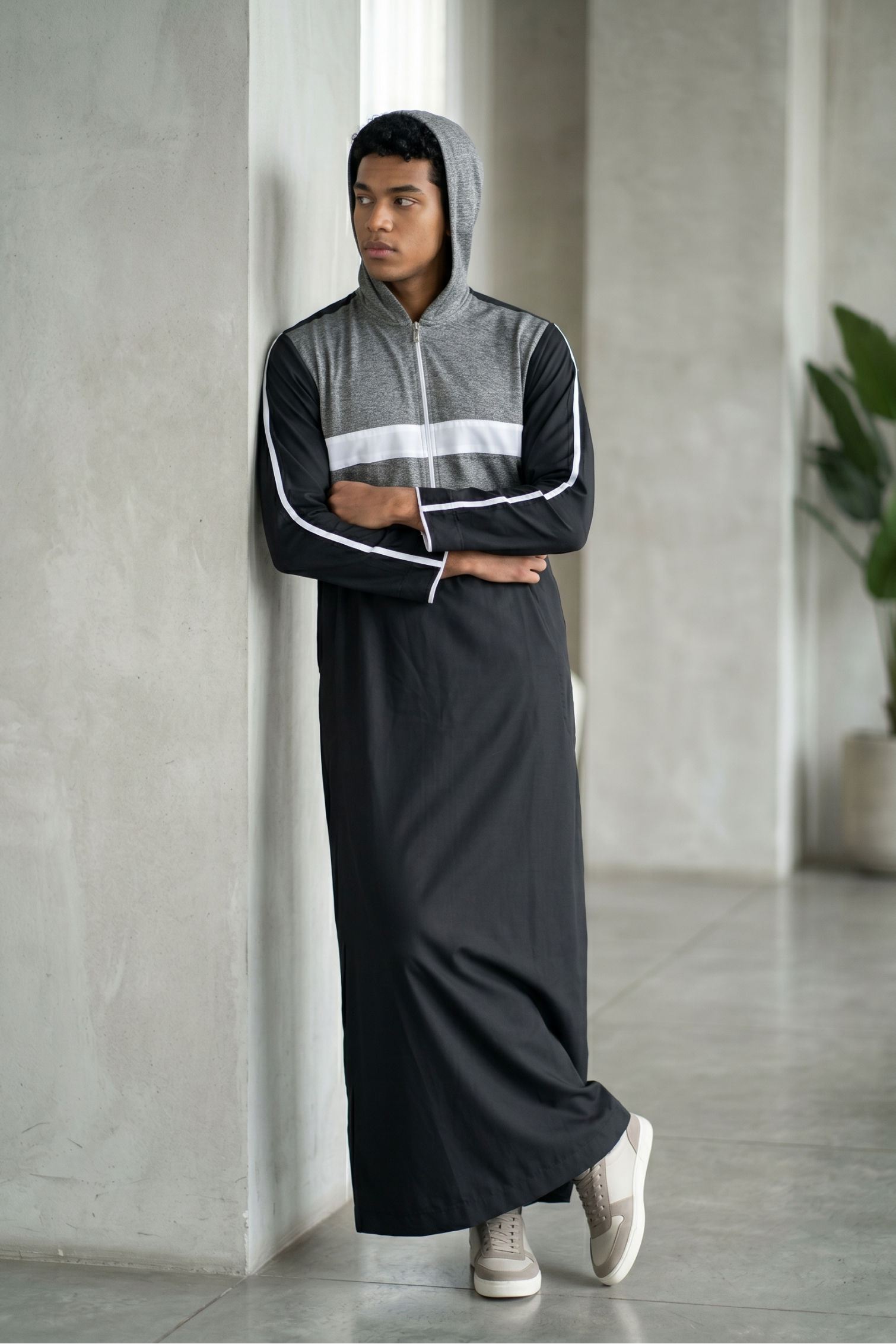 Hooded Thobe - Ship Grey