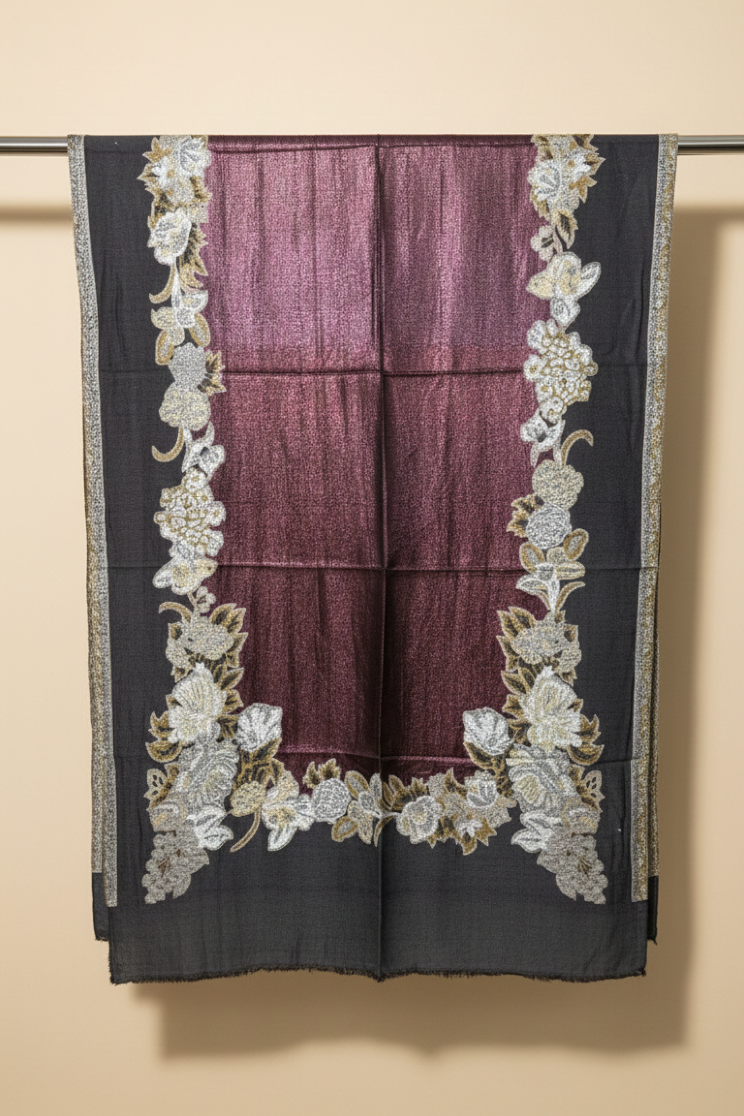 M.L Gulab Border Stole